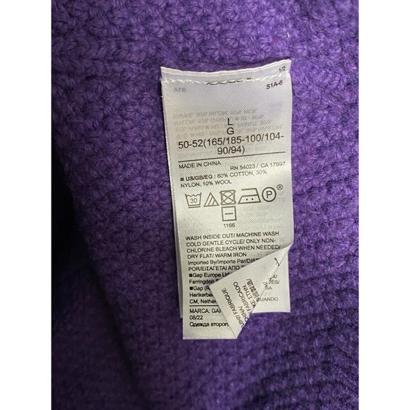 Gap Women's Purple Heavy Knit Aran Design Sweater - Picture 9 of 9